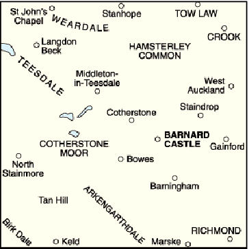 Barnard Castle and surrounding area