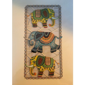 Tre elefanter -  dobbelt kort med kuvert