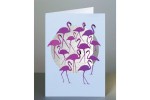 Flamingoer -  dobbelt kort med kuvert
