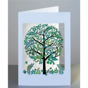 Grønt træ -  dobbelt kort med kuvert