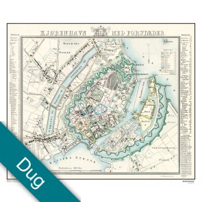 Kjøbenhavn med forstæder - år 1848 Voksdug