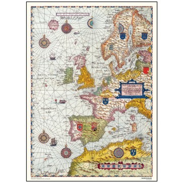 Søkort over Europa - år 1586