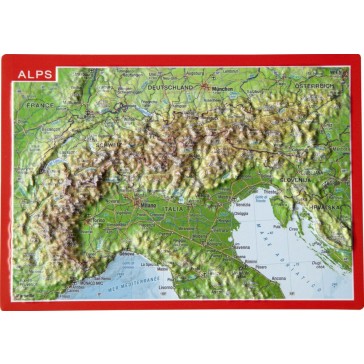Relief postkort Alperne