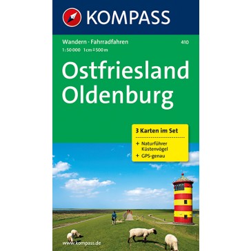 Ostfriesland, Oldenburg (3 kort) m/ Naturführer