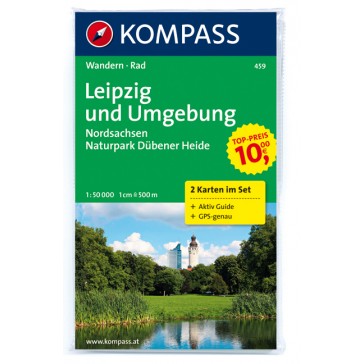 Leipzig und Umgebung, Nordsachsen (2 kort) m/ Aktiv Guide