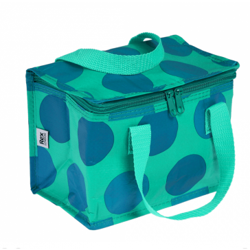 Lunch bag - blue on turquoise spot