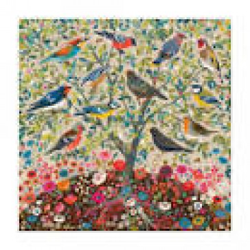 Postkort med fugle på træ - Songbirds