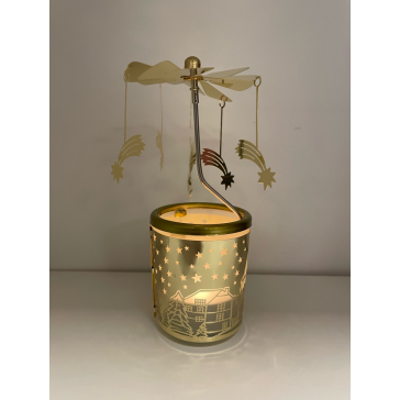Holy Night gold - lysglas med karrusel