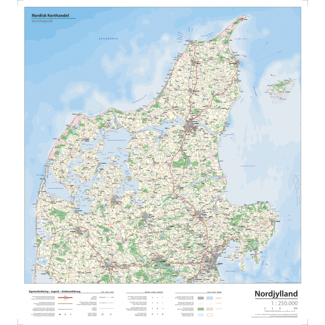 Kridt liste dedikation Nordjylland - Vægkort - Nordisk Korthandel - Nordisk Korthandel