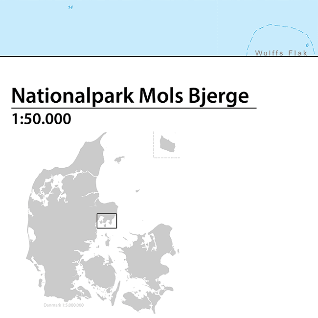 forvridning Læs træ Nationalpark Mols Bjerge 1:50.000 - Danmark - Vægkort - Nordisk Korthandel  - Nordisk Korthandel