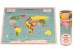World Map Puzzle in a tube