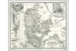 Danmark med kolonier - år 1880 (stort format)