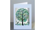 Grønt træ -  dobbelt kort med kuvert