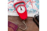 Travel scales with tape measure - Red