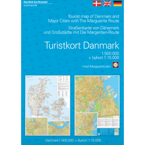 Turistkort Danmark med Margueritruten + bykort 