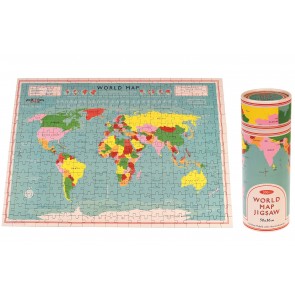 World Map Puzzle in a tube