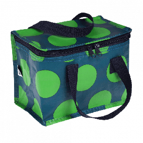 Lunch bag - green on blue spotlight