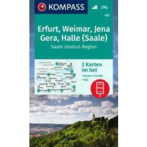 Erfurt, Weimar, Jena, Gera, Halle (Saale) (2 kort)