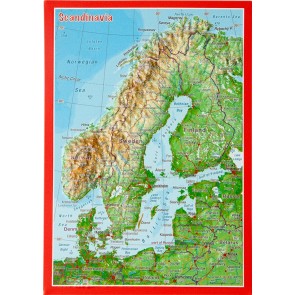 Relief postkort Skandinavien