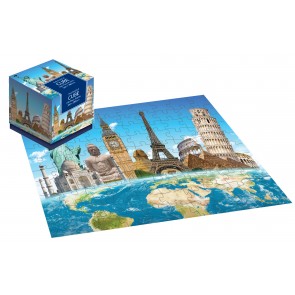 Puzzle World landmarks 100 pieces in cube