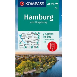 Hamburg und Umgebung (2 kort) m/Naturführer