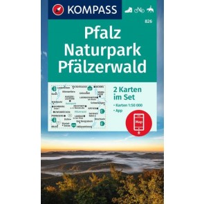 Pfalz, Naturpark Pfälzerwald (2 kort) m/ Aktiv Guide