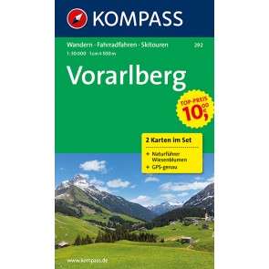 Vorarlberg, 2 kort, m/ Naturführer
