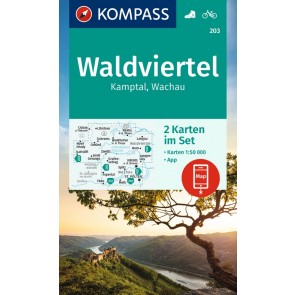 Waldviertel, Kamptal, Wachau (2 kort) m/ Naturführer