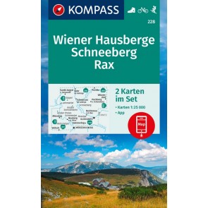 Wiener Hausberge, Schneeberg, Rax (2 kort) m/ Naturführer