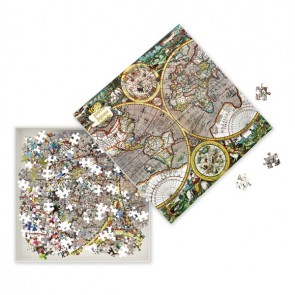 Antique map of the world - puslespil med 1000 brikker