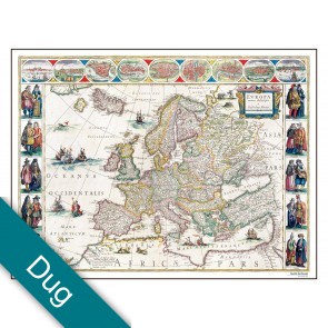 Europa år 1645 Voksdug