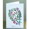 Fugle og blomster -  dobbelt kort med kuvert