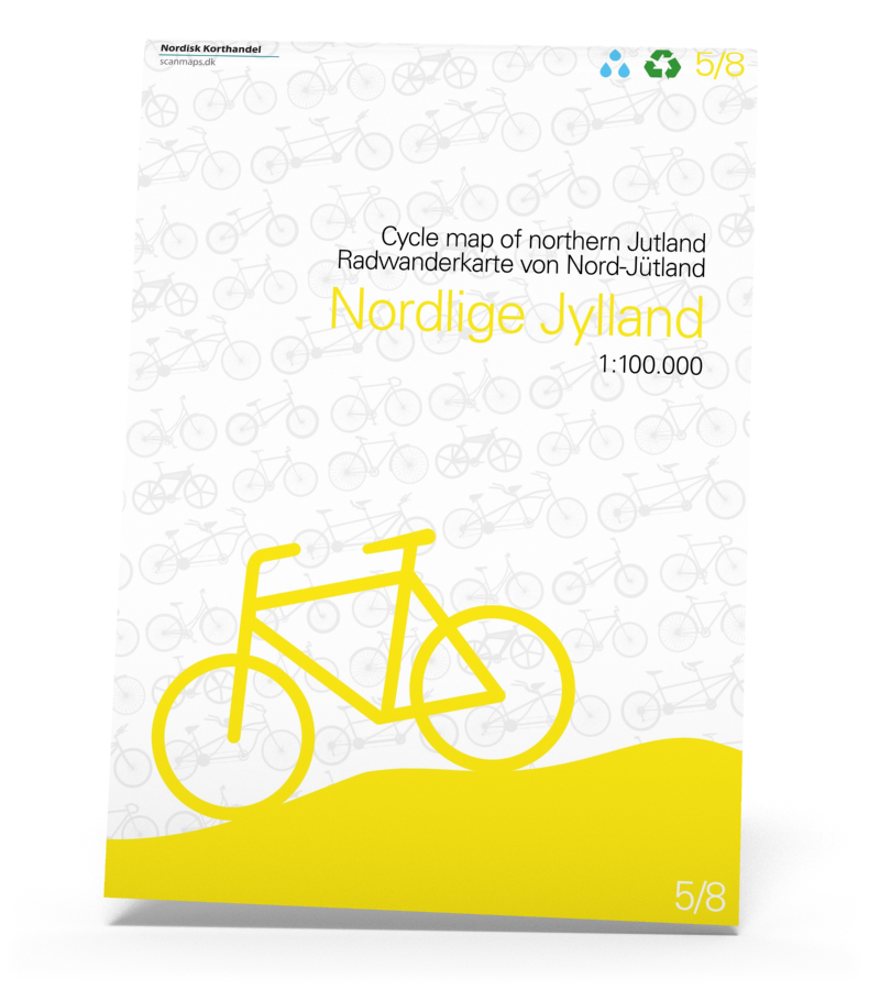 Nordlige Jylland Cykelkort i 1:100.000